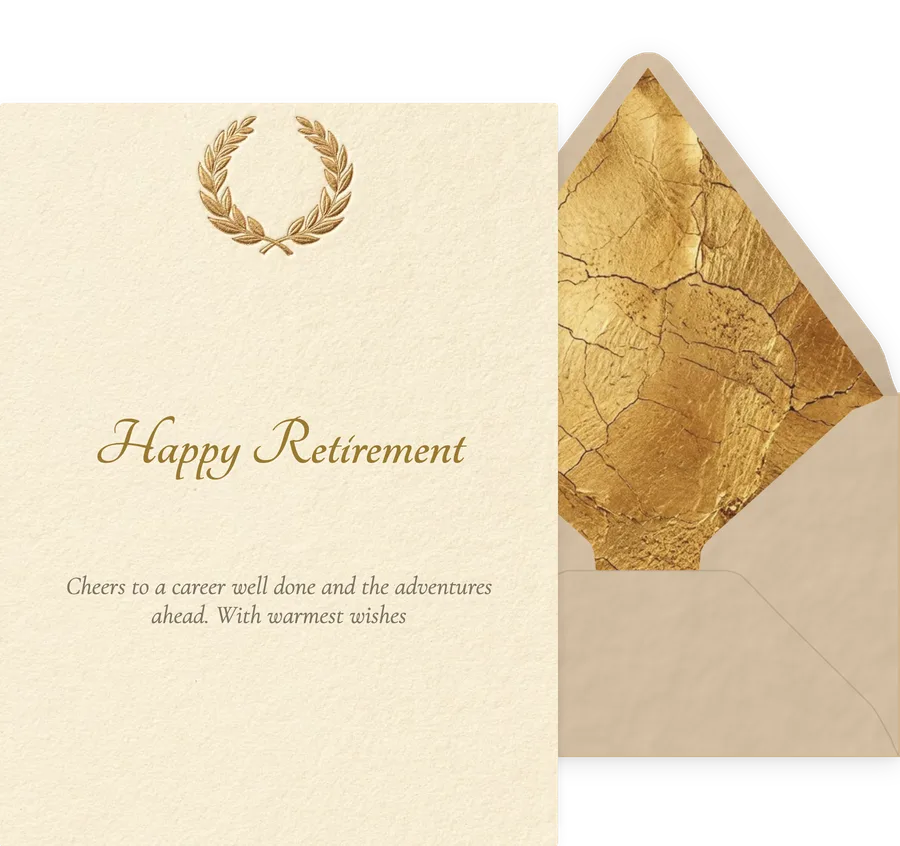 Retirement — Gold Laurel invitation