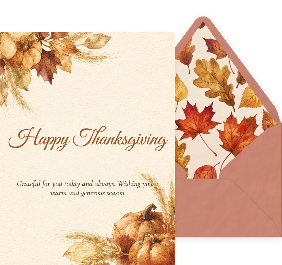 Thanksgiving — Autumn Foliage Wishes invitation