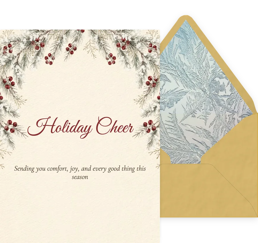 Christmas — Cream Berry Wishes invitation