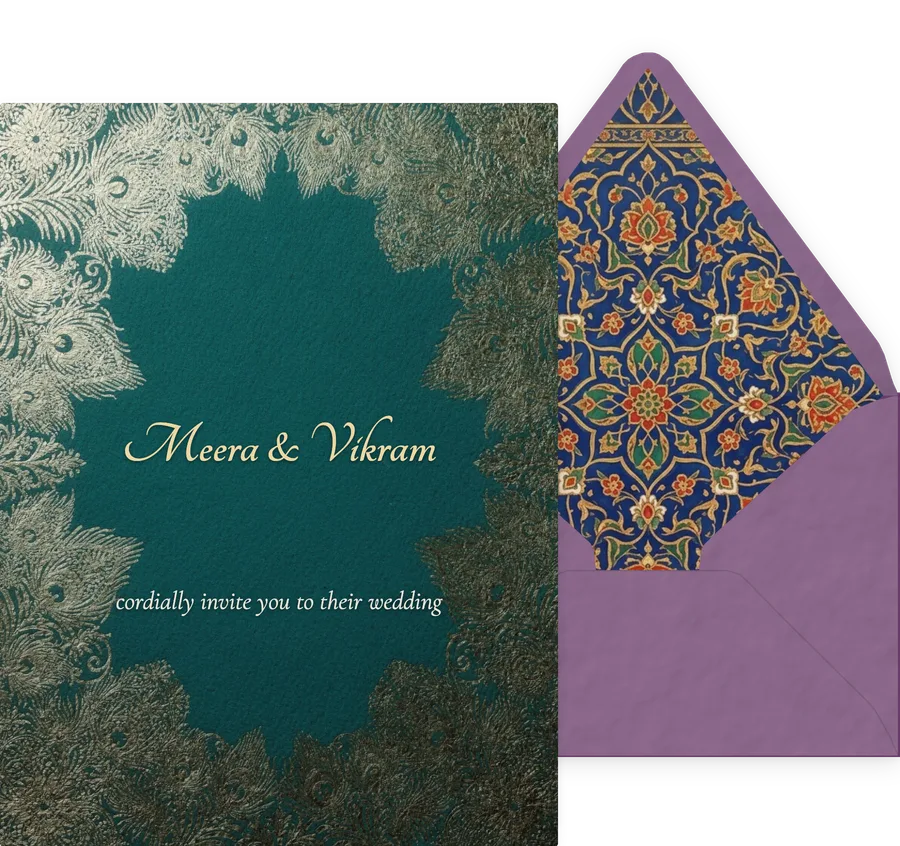 Indian Wedding — Peacock Jewel invitation