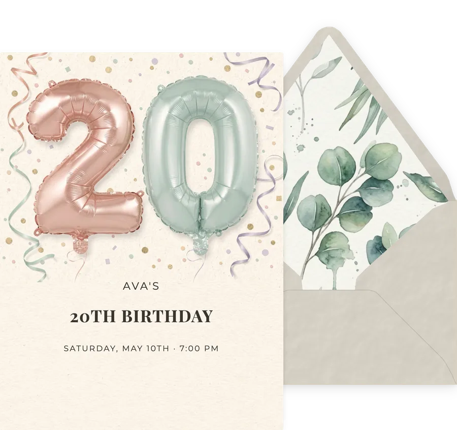 20th — Balloon invitation