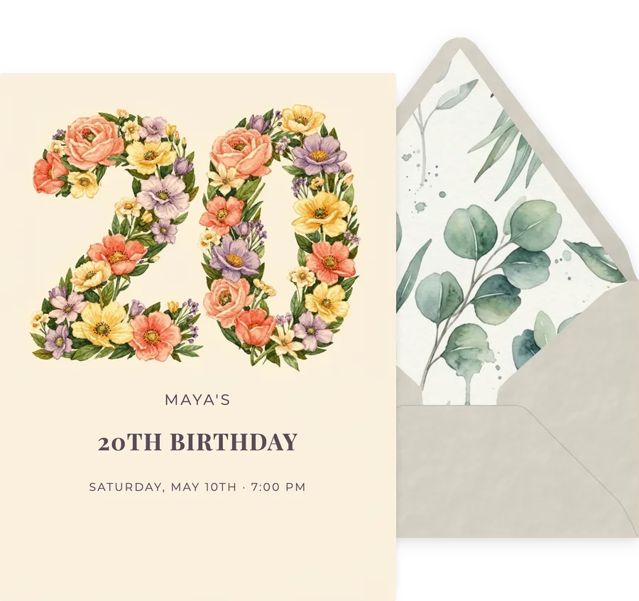 20th — Floral invitation