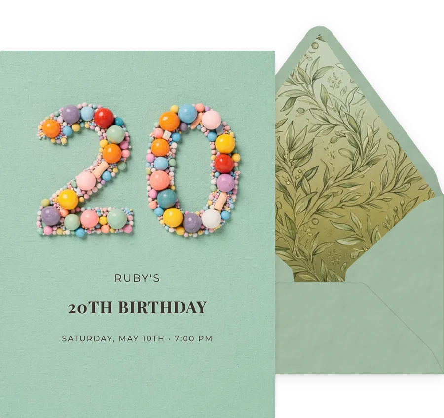 20th — Candy invitation