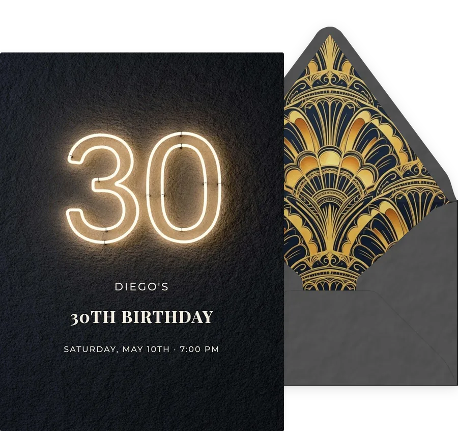 30th — Neon invitation