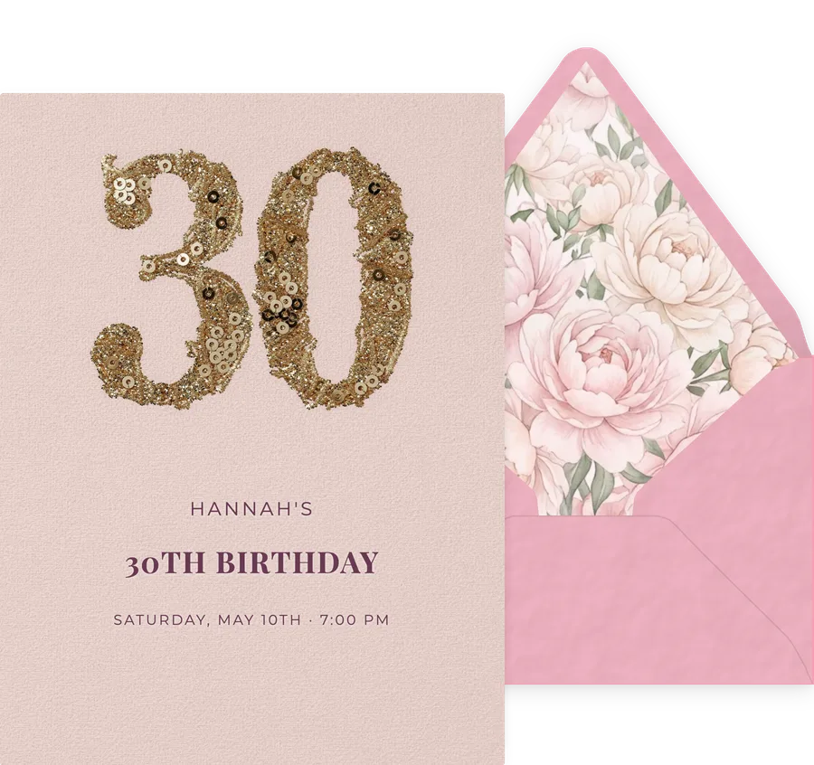 30th — Glitter invitation