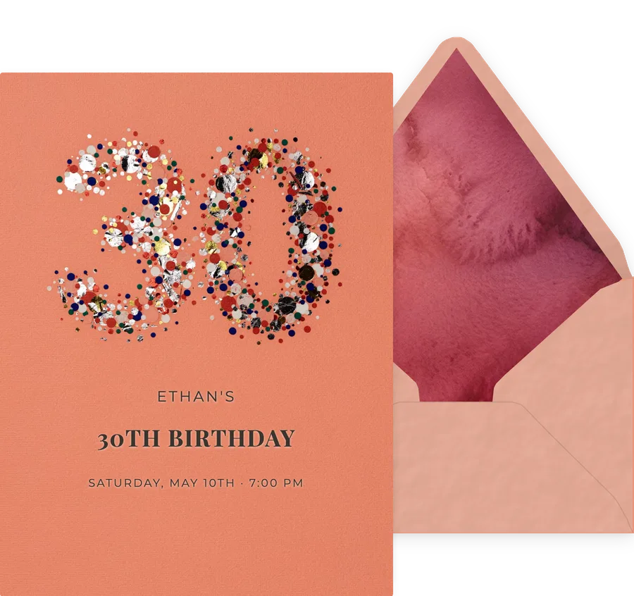 30th — Confetti invitation