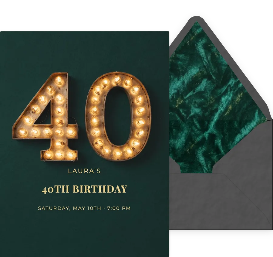 40th — Marquee Forest invitation