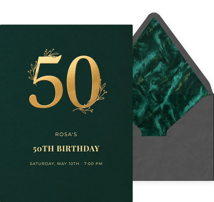 50th — Gilded Forest invitation