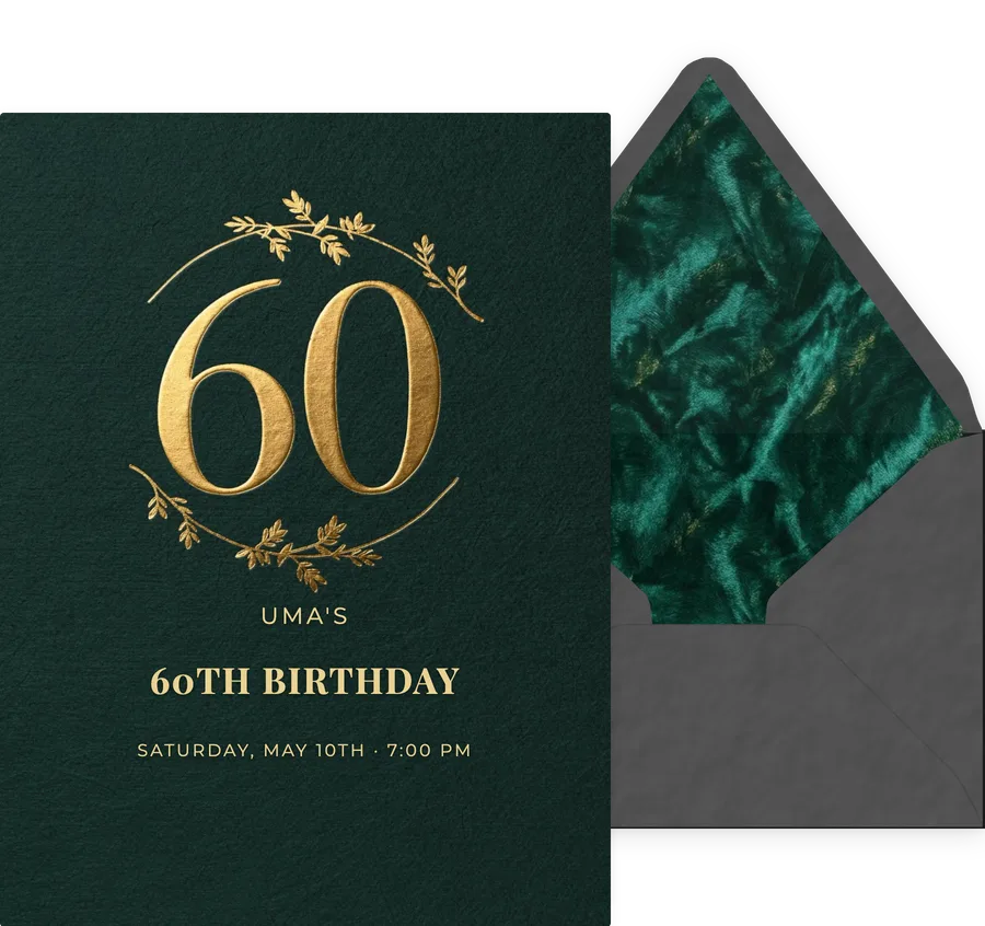 60th — Gilded Forest invitation