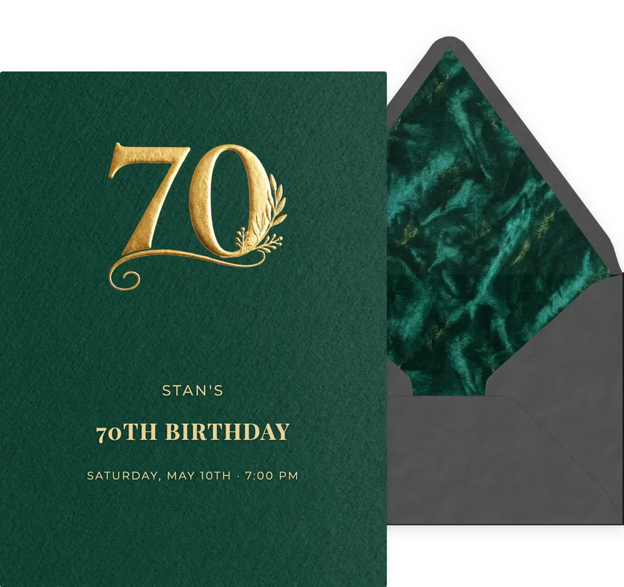 70th — Gilded Emerald invitation