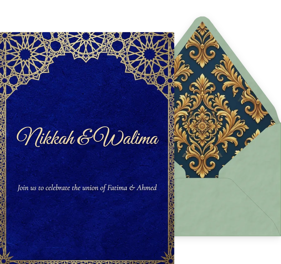 Nikkah — Royal Blue Gold invitation