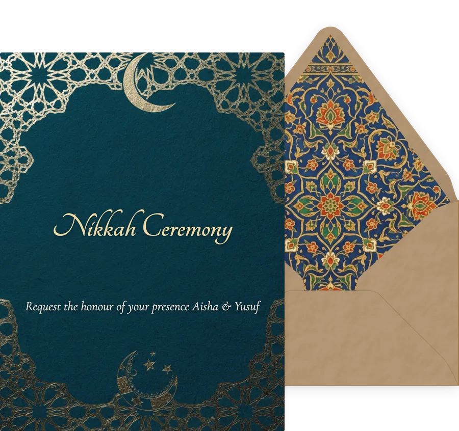 Nikkah — Teal Gold Geo invitation