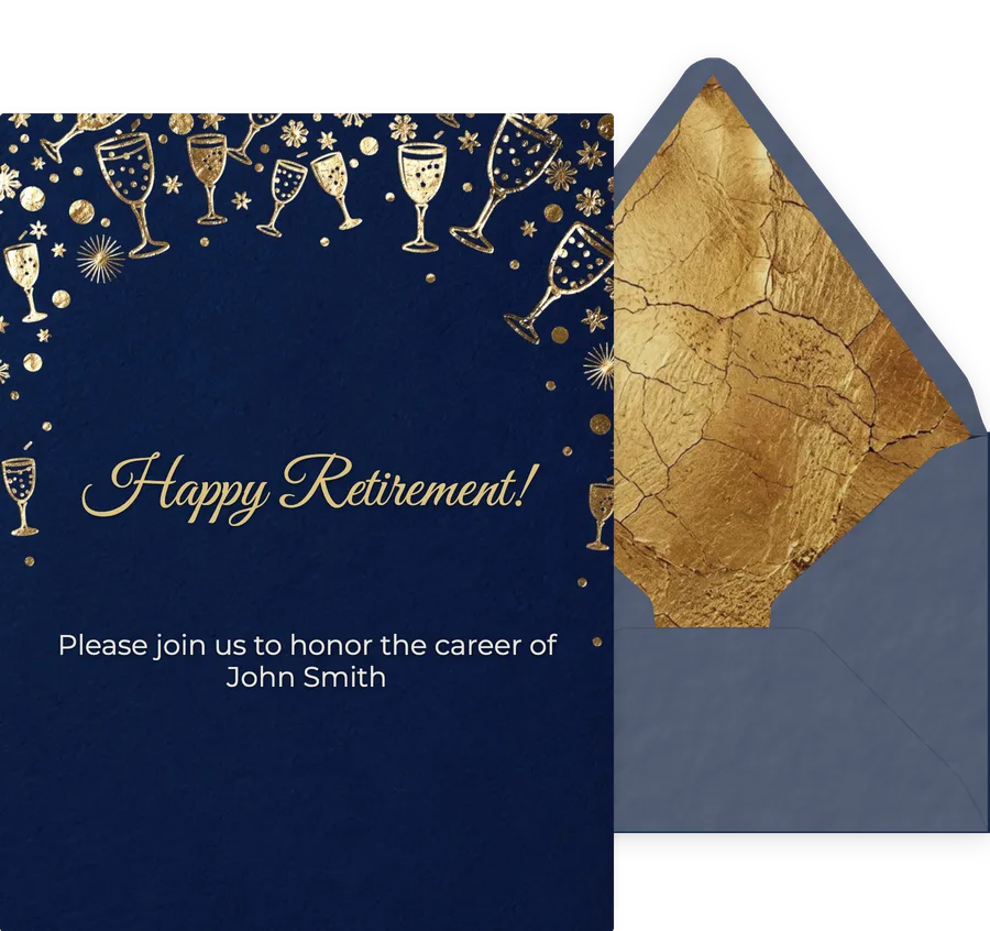Retirement — Gold Celebration invitation