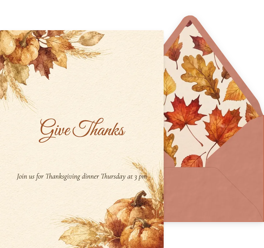 Thanksgiving — Autumn Foliage invitation