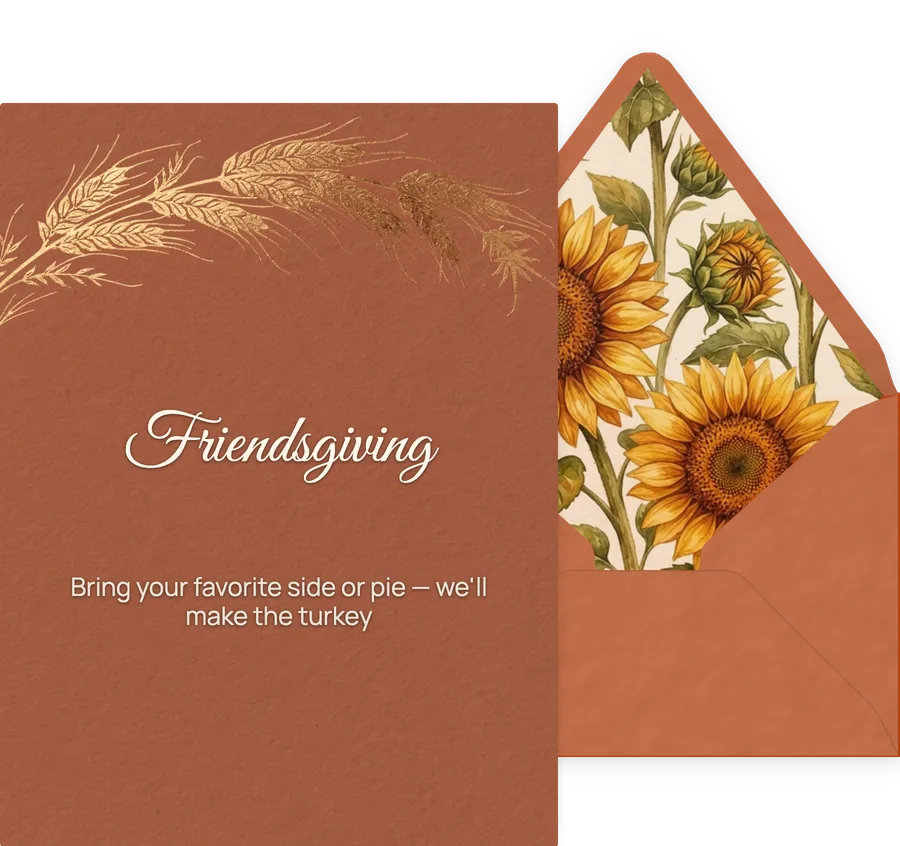 Thanksgiving — Terracotta Harvest invitation