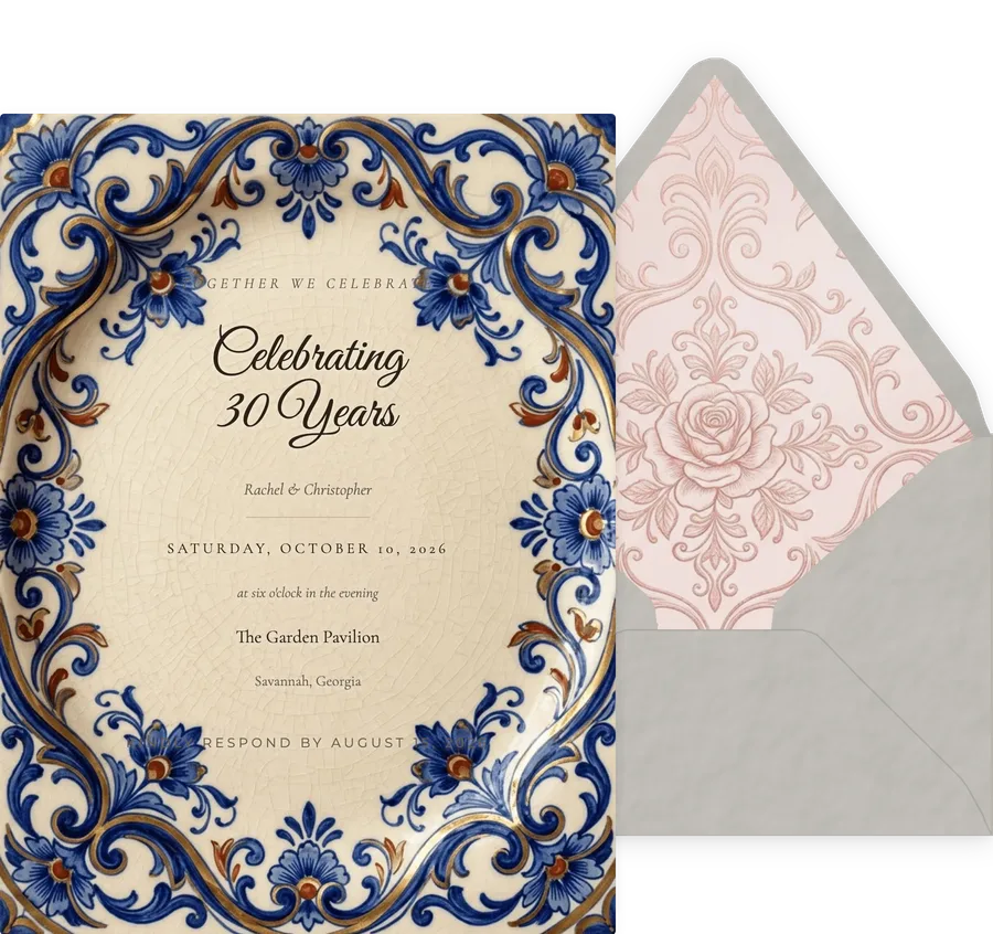 Anniversary Ceramic invitation