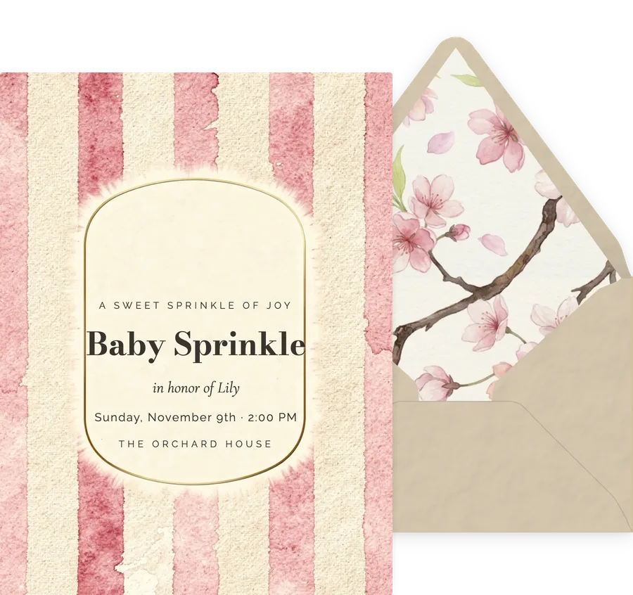 Blush Ticking invitation