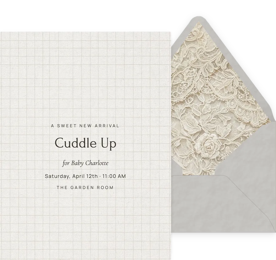 Greige Windowpane invitation