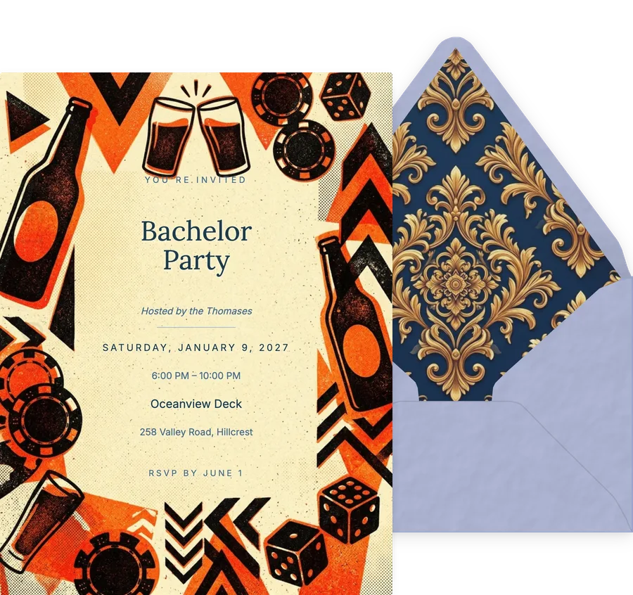 Risograph Bachelor Bash invitation