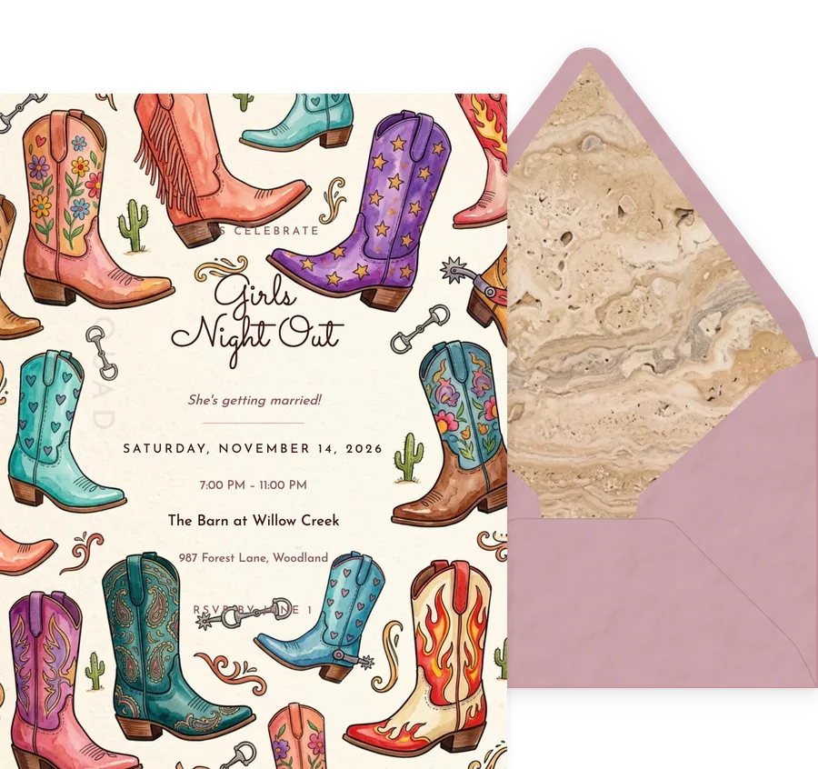 Cowgirl Boots invitation