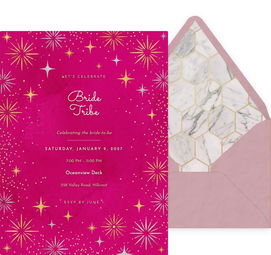 Sparkle Hot Pink invitation