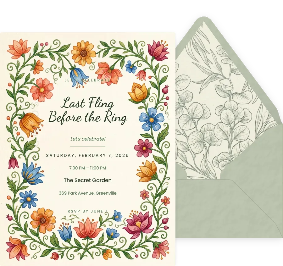 Botanical Vines invitation