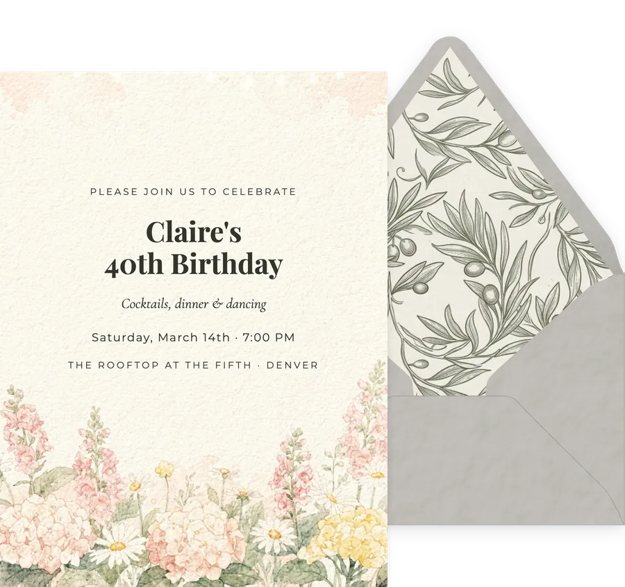 Cottage Garden invitation
