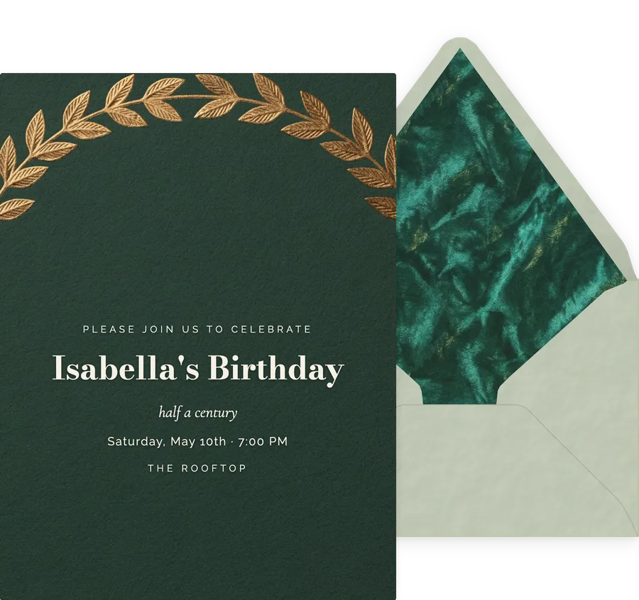 Forest Gold invitation