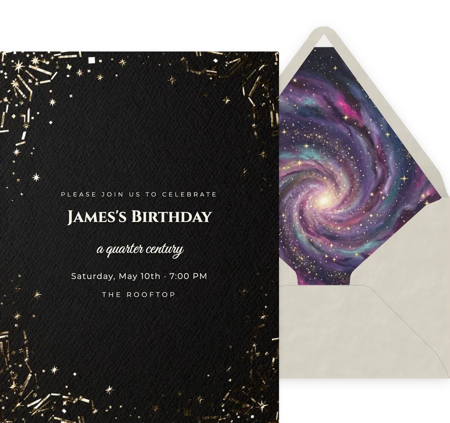 Midnight Confetti invitation