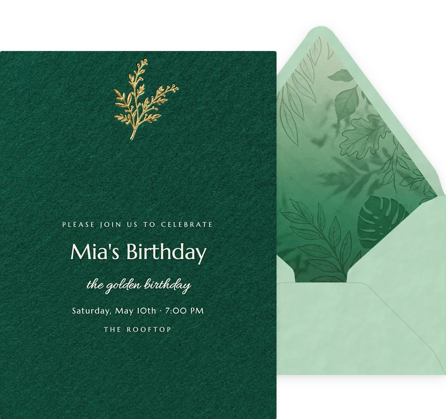Emerald Foil invitation