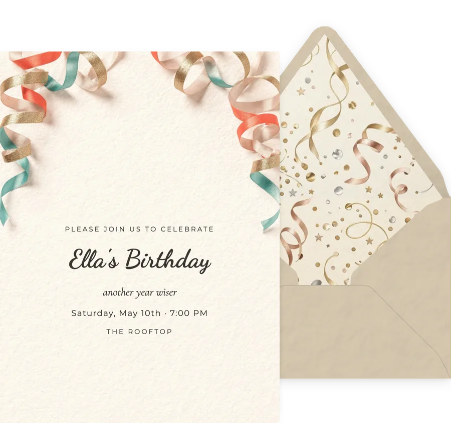 Streamers invitation