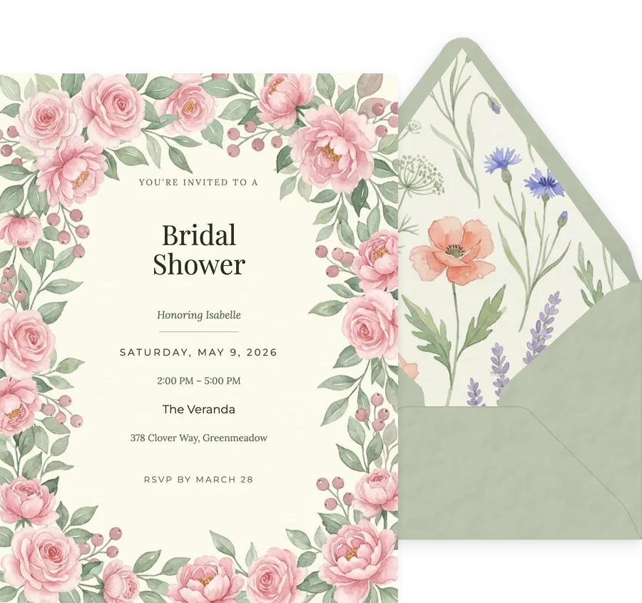 Garden Arch Bridal invitation