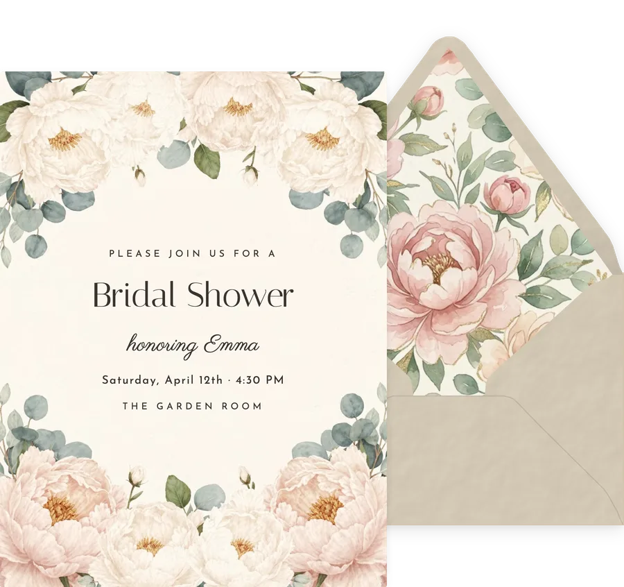Peony Arch invitation