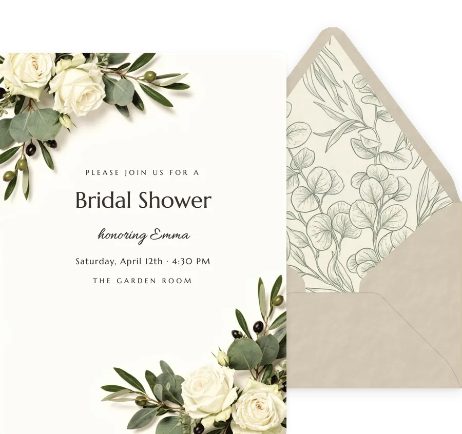 Eucalyptus Rose invitation