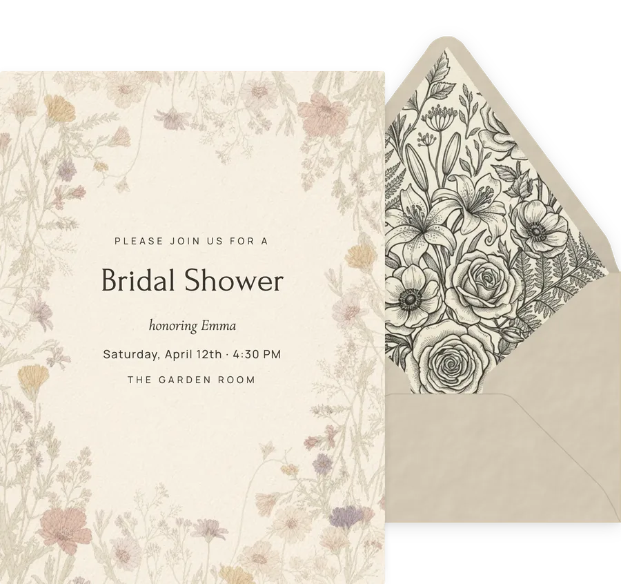 Pressed Wildflower invitation