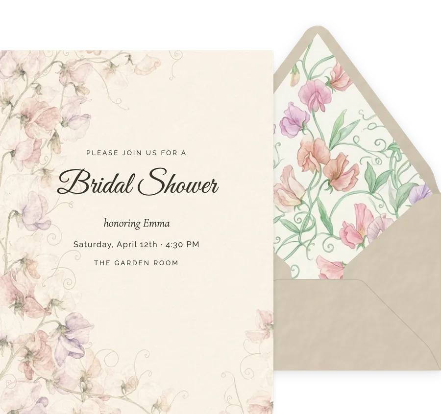 Sweet Pea invitation