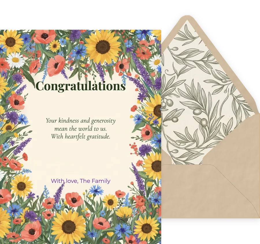 Floral Garden Congratulations invitation
