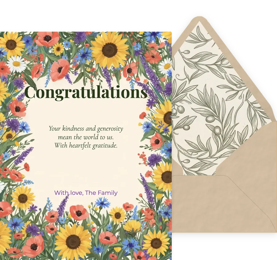 Floral Garden Congratulations invitation