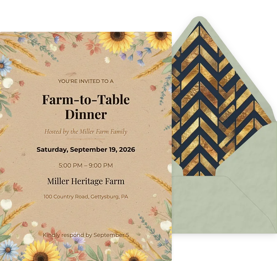 Rustic Farm Dinner Party invitation