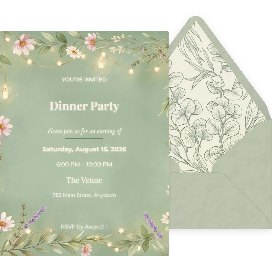 Garden Dinner Party invitation