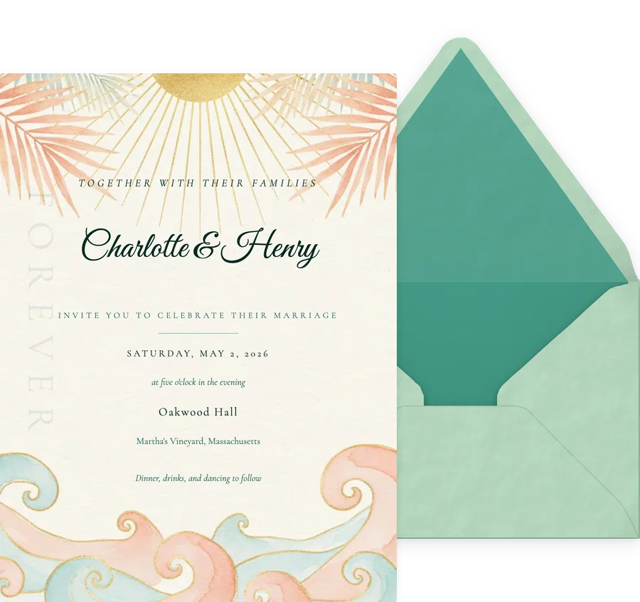 Beach Sunrise invitation