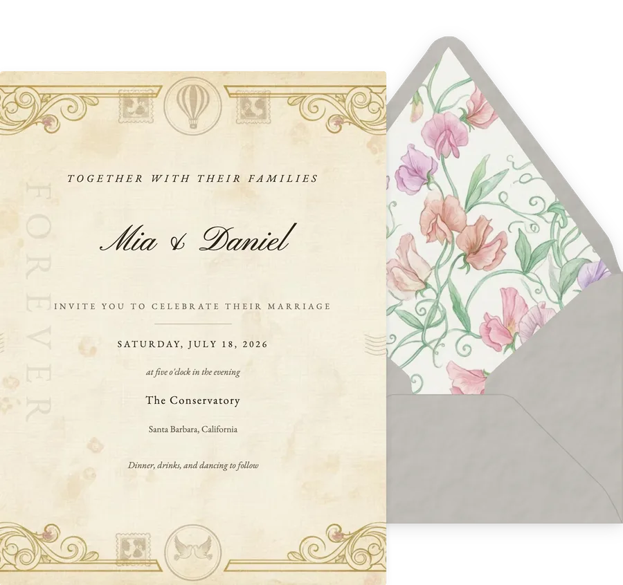 Vintage Postcard invitation