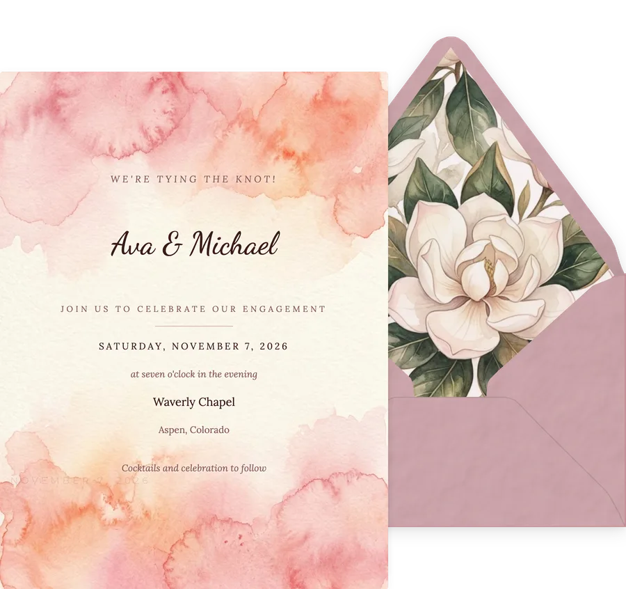 Watercolor Blush invitation