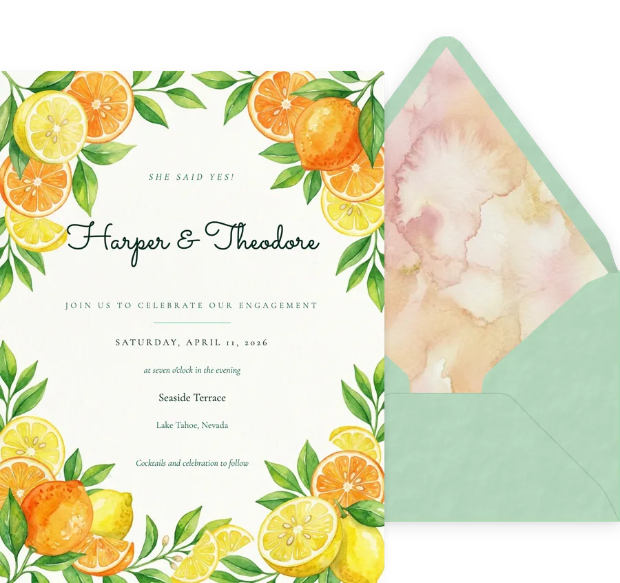 Citrus Bright invitation