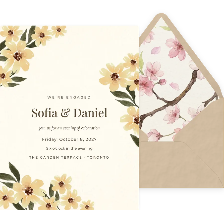 Golden Bloom invitation