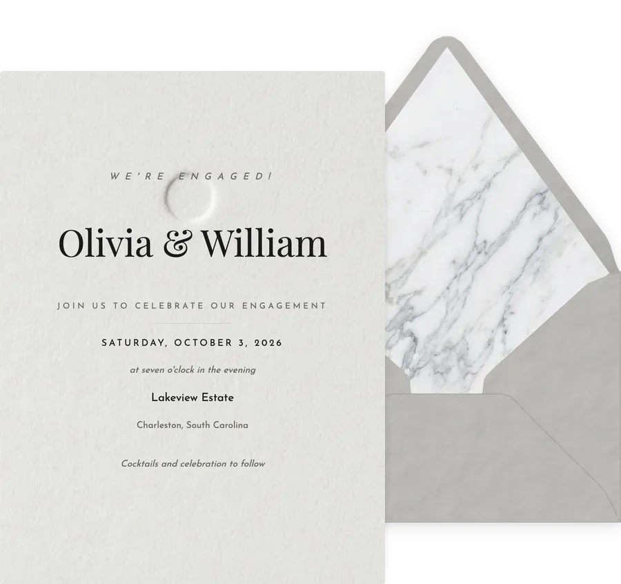 Ring Emboss invitation