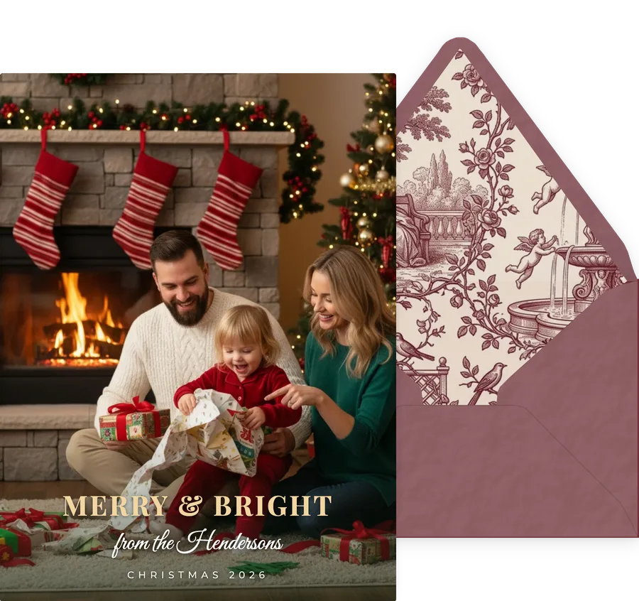 Merry & Bright Photo invitation