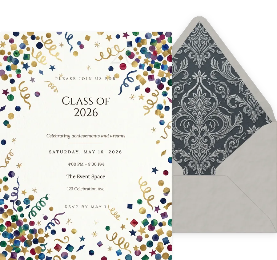 Confetti Celebration invitation