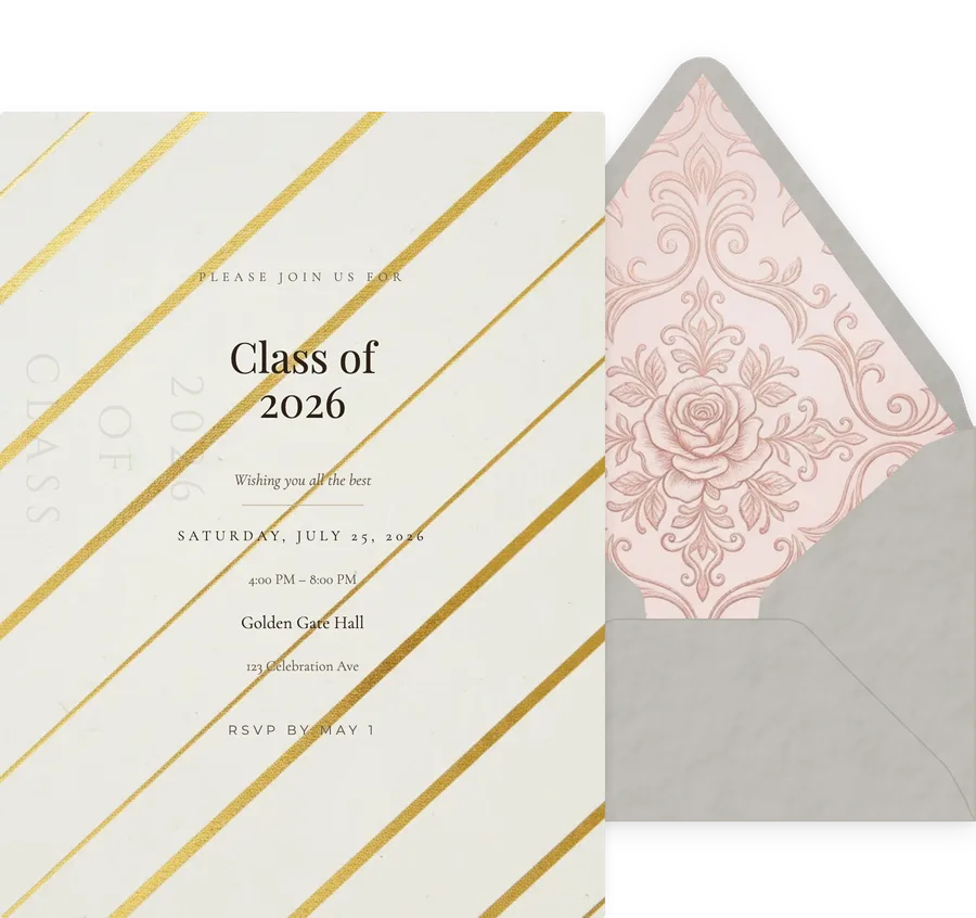 Gold Stripes invitation