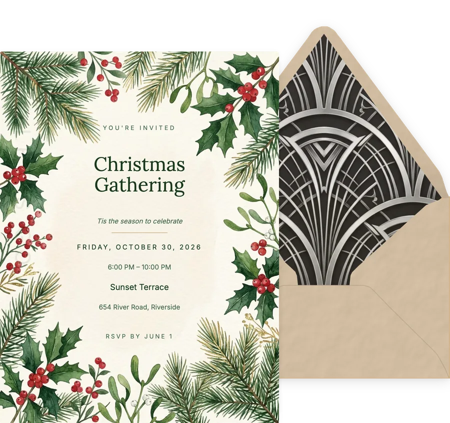 Christmas Botanical invitation